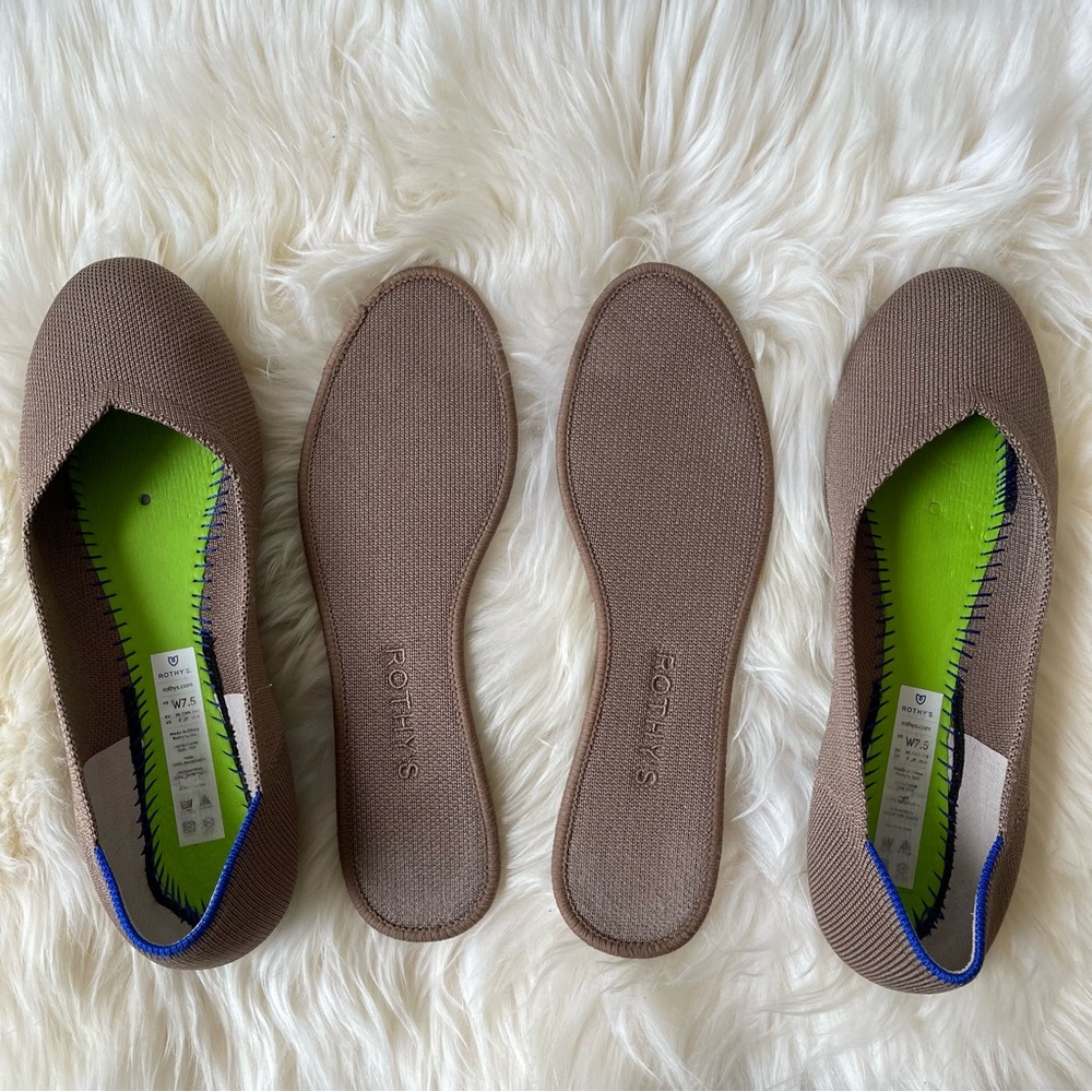Rothy's The Flat Portobello Brown Women’s Flats Size 7.5 - Picture 3 of 9